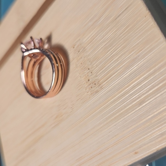 Rose Gold Cubic Zirconia Engagement Ring Size 6.5 - Picture 6 of 8